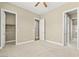 Carpeted bedroom with ensuite bathroom and closet for ample storage space at 2 Lago Turchino Ct, Henderson, NV 89011