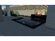 Rendering of a modern backyard pool with fireplace and desert landscaping at 21 Highland Cove Ln, Henderson, NV 89011