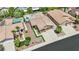 Aerial view of a single-Gathering home with well-designed desert landscaping and a backyard pool at 2558 Wiltshire Ave, Henderson, NV 89052