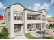 Stunning home exterior with a pool, patio, balcony, and manicured landscaping for outdoor enjoyment at 300 Talon Heights St, Las Vegas, NV 89138