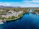 An aerial view of a stunning lakefront community with a mountain view at 3151 Soaring Gulls Dr # 1062, Las Vegas, NV 89128