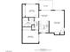 Layout showing bedrooms, bath, living and dining rooms, kitchen, and a balcony at 4391 Gannet Cir # 16, Las Vegas, NV 89103