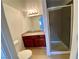 This bathroom offers a vanity with a sink, toilet, and walk in shower at 4421 Alexis Dr # 429, Las Vegas, NV 89103