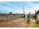 Backyard with block fence, shed, patio and room for landscaping ideas at 5900 Fawn Ave, Las Vegas, NV 89107