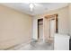 Simple bedroom featuring a closet and ceiling fan providing ample space to customize at 5900 Fawn Ave, Las Vegas, NV 89107
