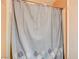 Bathroom shower showcasing a neutral colored decorative shower curtain on a rod at 5900 Fawn Ave, Las Vegas, NV 89107