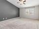 Bedroom featuring carpet, neutral walls, and a ceiling fan at 7345 Chesapeake Cove St, Las Vegas, NV 89166