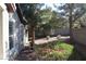 Backyard with lush landscaping and trees providing shade and privacy at 10321 Birch Bluff Ln, Las Vegas, NV 89145