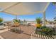 Amazing rooftop patio with sun shade including outdoor kitchen and living spaces with desert views at 150 Las Vegas Blvd # 2115, Las Vegas, NV 89101
