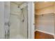 Modern shower features glass door and shower head at 150 Las Vegas Blvd # 2115, Las Vegas, NV 89101
