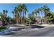 Gated Summer Trail entrance surrounded by lush palm trees and well maintained landscaping at 2033 Summer Spruce Pl # 102, Las Vegas, NV 89134