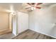 Cozy bedroom with hardwood floors, a ceiling fan, and closet space at 2120 Ramrod Ave # 2216, Henderson, NV 89014