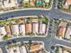 An aerial view shows the neighborhood and surrounding area, highlighting multiple homes, streets, and landscaping at 2271 Smokey Sky Dr, Henderson, NV 89052