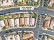 Overhead view of 2271 Smokey Sky Drive homes, nestled in a neat residential layout at 2271 Smokey Sky Dr, Henderson, NV 89052