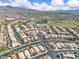 A wide aerial shot of a well-planned residential community with green spaces at 2271 Smokey Sky Dr, Henderson, NV 89052
