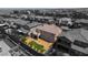 Aerial view showcasing a home with a landscaped backyard and a balcony off the second story at 2575 Hazelburn Ave, Henderson, NV 89044