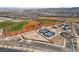 Aerial view of a baseball field and park area, part of a larger community with residential homes at 2575 Hazelburn Ave, Henderson, NV 89044