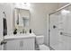 Bright bathroom with a shower, white vanity, and modern finishes, providing a clean and stylish space at 10270 Turkish Pine Ct, Las Vegas, NV 89166