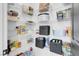 Organized pantry with ample shelving, providing generous storage space for groceries and household essentials at 10292 Fragrant Apple Ct, Las Vegas, NV 89141