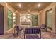Outdoor patio area with seating and string lights at 326 Beethoven Ridge Dr, Henderson, NV 89011