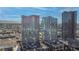 Striking aerial view of modern high-rise buildings, showcasing contemporary architecture and city surroundings at 4575 Dean Martin Dr # 2607, Las Vegas, NV 89103