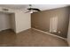 Bedroom featuring tile flooring, ceiling fan, and neutral paint at 5710 E Tropicana Ave # 1172, Las Vegas, NV 89122
