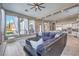 Living space with open concept to the kitchen features bright lighting and modern decor at 5855 Boulder Brook Ct, Las Vegas, NV 89149