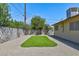 Low maintenance backyard with gravel landscaping and a patch of synthetic turf for added greenery at 6320 Shawnee Ave, Las Vegas, NV 89107