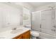 Bathroom with a single vanity, toilet, and shower at 6480 Chebec St, North Las Vegas, NV 89084
