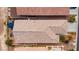 Aerial view of the roof, backyard, and surrounding landscaping at 7029 Bocaire Dr, Las Vegas, NV 89131