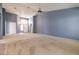 Spacious open floor plan that features a fireplace and high ceilings at 9329 January Dr, Las Vegas, NV 89134
