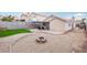 The backyard offers a fire pit and covered patio with ample space for outdoor living at 9333 Jumpin Juniper Ave, Las Vegas, NV 89129