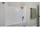 Bathroom with shower-tub combo and black fixtures and towel rack at 1312 Pacific Terrace Dr, Las Vegas, NV 89128