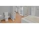 Clean bathroom featuring toilet, shower, and bathtub at 2699 Aldonza Dr, Henderson, NV 89014