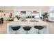 Modern white kitchen with stainless steel appliances, center island, and bar stool seating at 2890 Belcastro St, Las Vegas, NV 89117