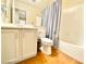 Bright bathroom with modern fixtures, including vanity and shower-tub combo at 3372 Wayward Ct, Las Vegas, NV 89129