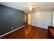 Bedroom with wood floors and neutral color scheme at 3412 Catherine Mermet Ave, North Las Vegas, NV 89081