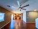 Living room and kitchen features hardwood floors, recessed lighting and open floorplan at 3412 Catherine Mermet Ave, North Las Vegas, NV 89081