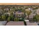 A high angle shot of a community showcasing backyards and pools at 3535 Coventry Gardens Dr, Las Vegas, NV 89135