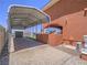 Exterior elevation showing driveway and car portico at 420 Dakar St, Henderson, NV 89015