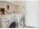 Convenient laundry room featuring modern washer and dryer and a door at 4323 Village Spring St, Las Vegas, NV 89147