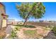 Large backyard featuring a mature shade tree and a covered patio, providing an ideal space for outdoor activities at 504 Arthur Ave, Henderson, NV 89015