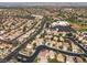 Overhead of a well-planned community featuring tree-lined streets and a school district at 7837 Fort Ruby Pl, Las Vegas, NV 89128