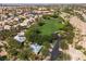 A beautiful aerial view of the property highlighting its proximity to lush green spaces and neighborhood amenities at 7837 Fort Ruby Pl, Las Vegas, NV 89128