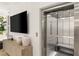 Modern home featuring a convenient residential elevator with stainless steel finish and seating at 2736 Botticelli Dr, Henderson, NV 89052
