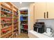 Walk-in pantry with abundant shelving, great storage, and easy access from the kitchen at 2736 Botticelli Dr, Henderson, NV 89052