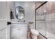 This stylish bathroom features modern fixtures, a sleek glass shower, and tasteful decor at 365 Crown Mesa Ave, Las Vegas, NV 89138