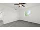 Bright bedroom with neutral walls, ceiling fan, and a window creating a comfortable and inviting space at 4046 Bridgeview Cir, Las Vegas, NV 89147