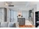 Modern kitchen with stainless steel appliances, island, and ample cabinet space at 4525 Dean Martin Dr # 1208, Las Vegas, NV 89103