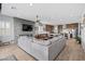 Open-concept living space featuring a modern kitchen, dining area, and comfortable living room at 8668 Hartmont St, Las Vegas, NV 89166